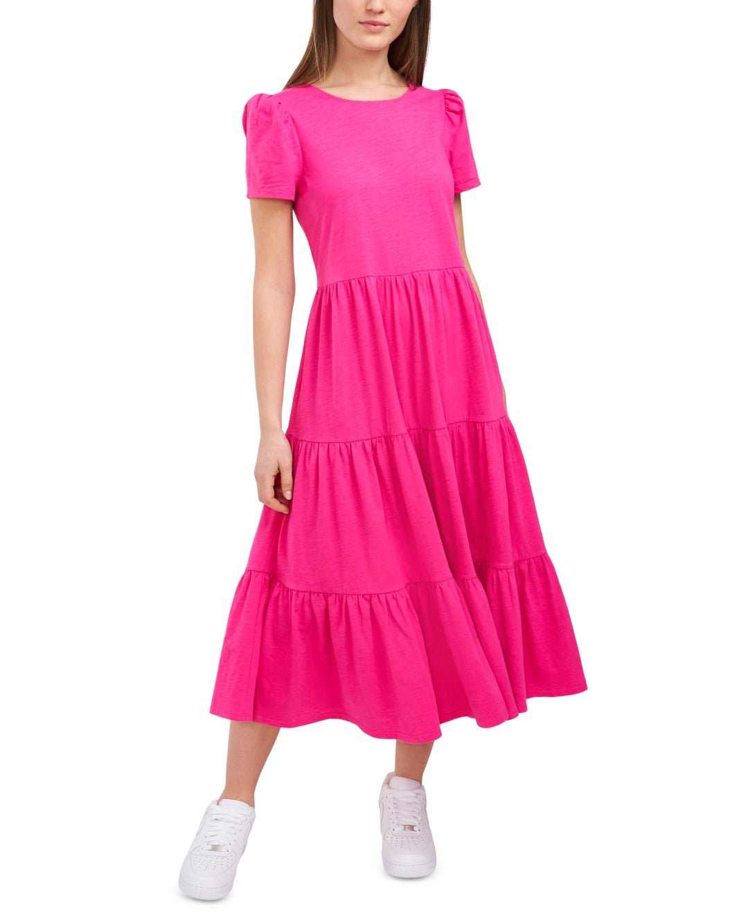 Riley & Rae Lacey Tiered Puff-Sleeve Dress