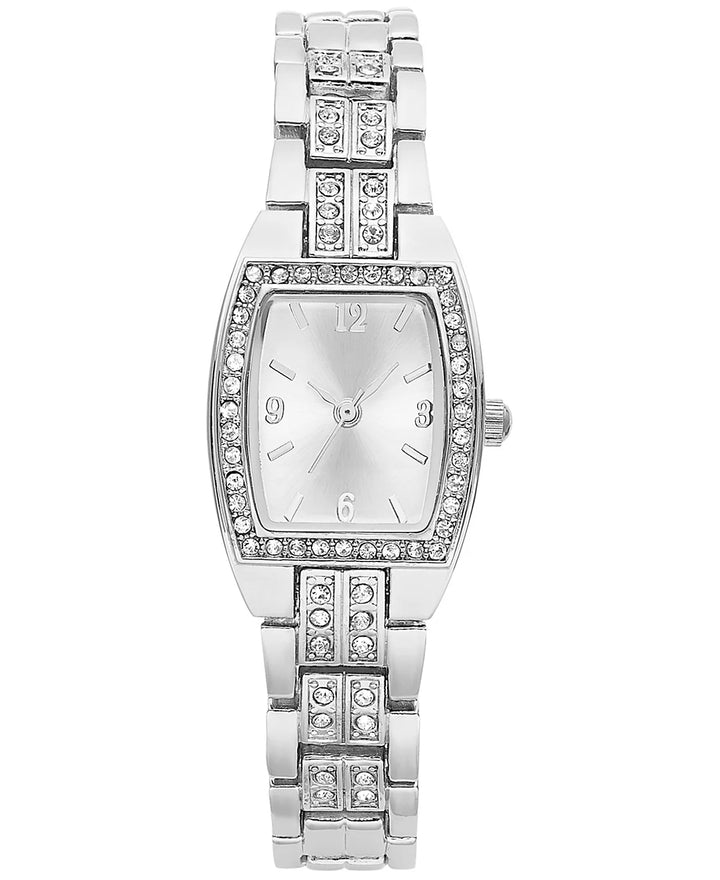 Charter Club Women's Silver-Tone Crystal Bracelet Watch