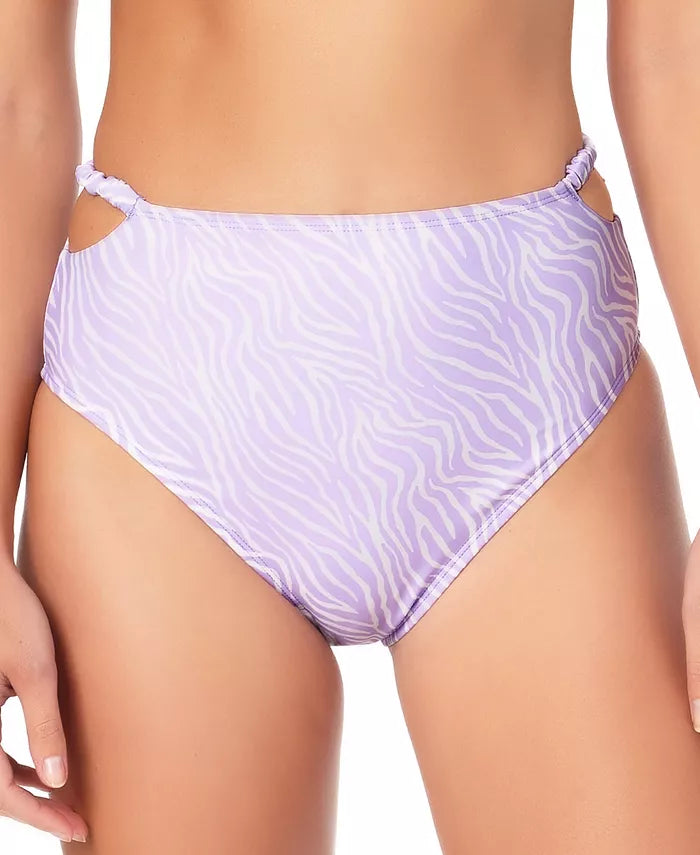 California Waves Juniors' Smocked High-Waist Bikini Bottoms