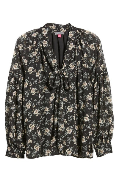 VINCE CAMUTO Printed Tie Neck Blouse