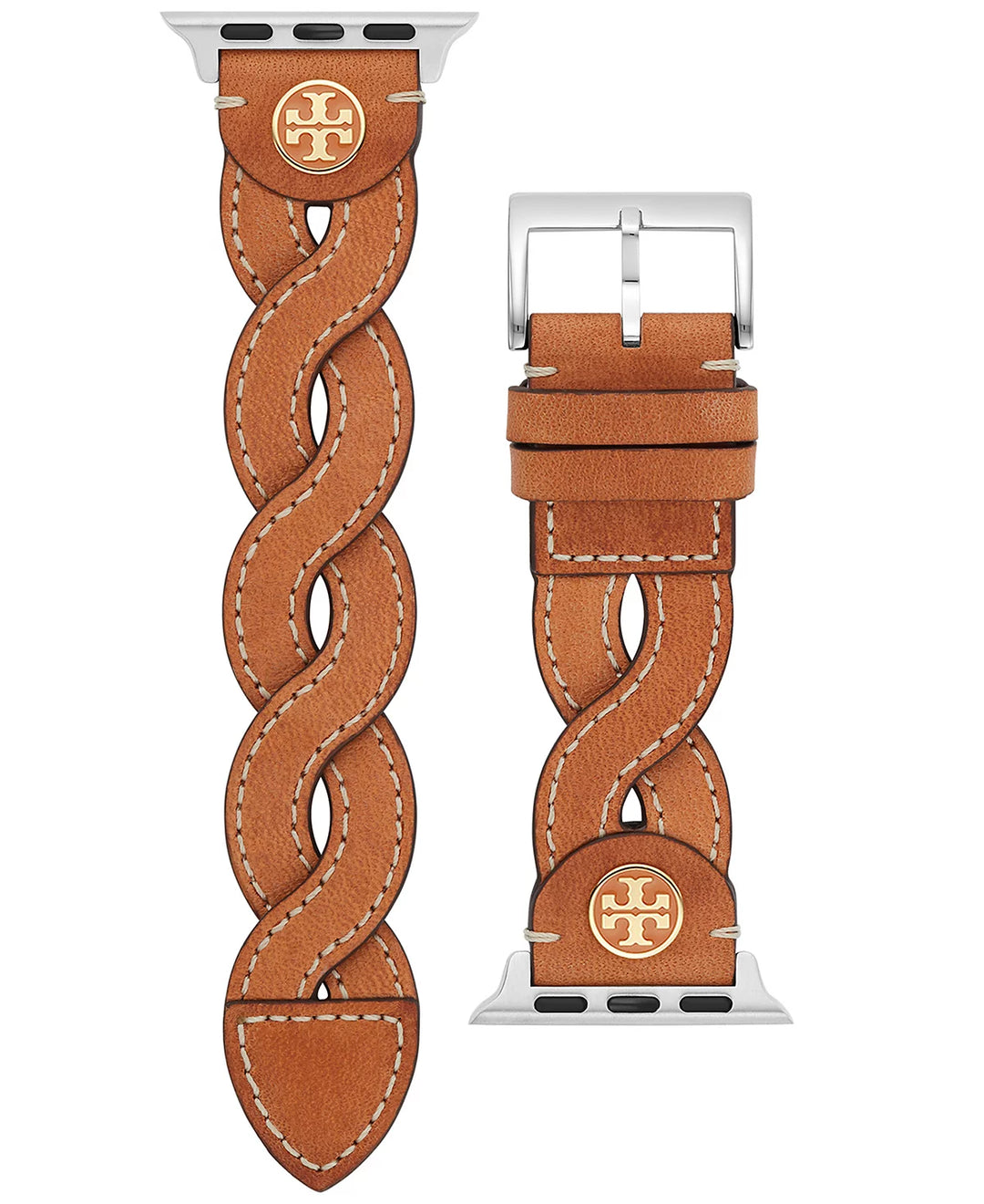 Tory Burch Women's Luggage Braided Leather Band for Apple Watch® 38mm/40mm