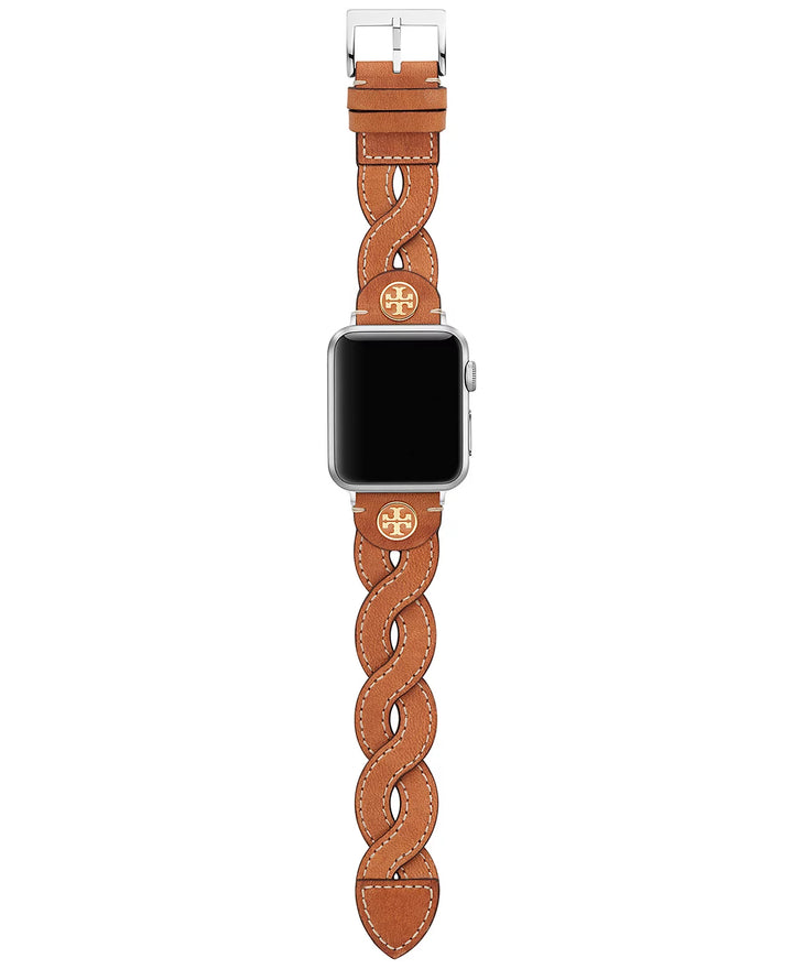 Tory Burch Women's Luggage Braided Leather Band for Apple Watch® 38mm/40mm