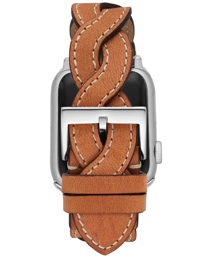 Tory Burch Women's Luggage Braided Leather Band for Apple Watch® 38mm/40mm