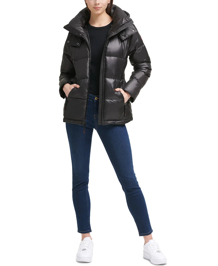 Kenneth Cole Shine Hooded Puffer Coat