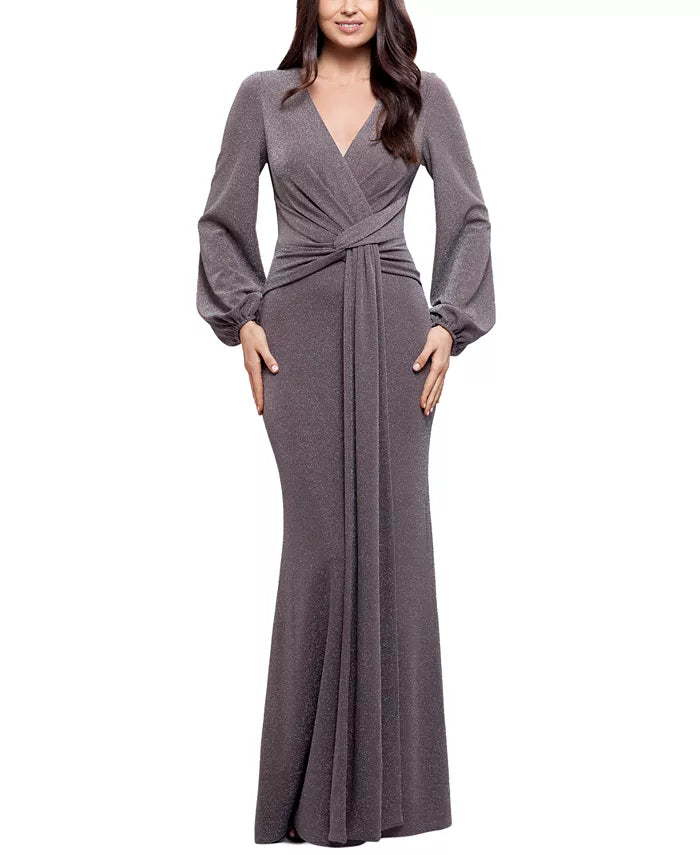 Betsy & Adam Metallic Knotted Gown