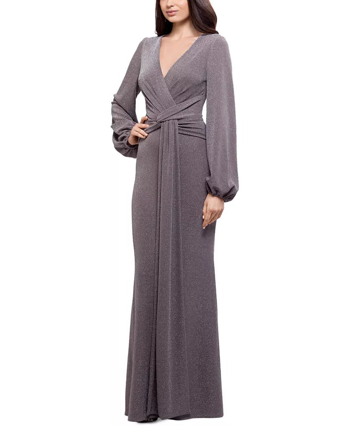 Betsy & Adam Metallic Knotted Gown