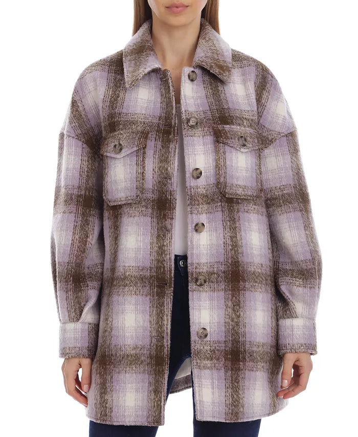 Avec Les Filles Plaid Shirt Jacket