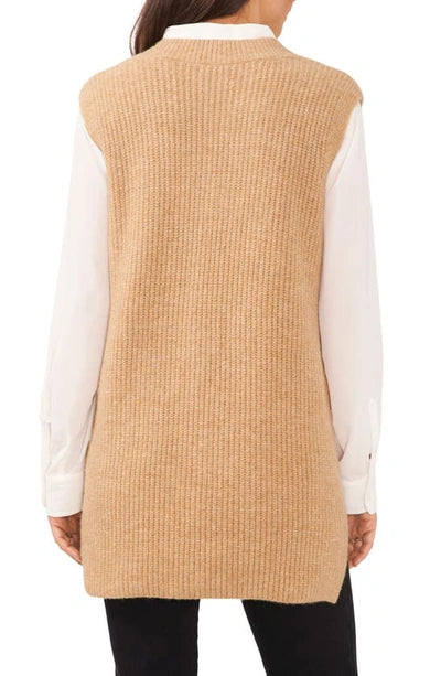 Vince Camuto Shaker Vest V-Neck High Low Hem Sweater