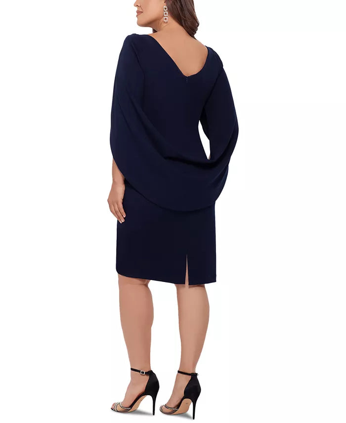 Betsy & Adam Plus Size Drape-Back Bodycon Dress