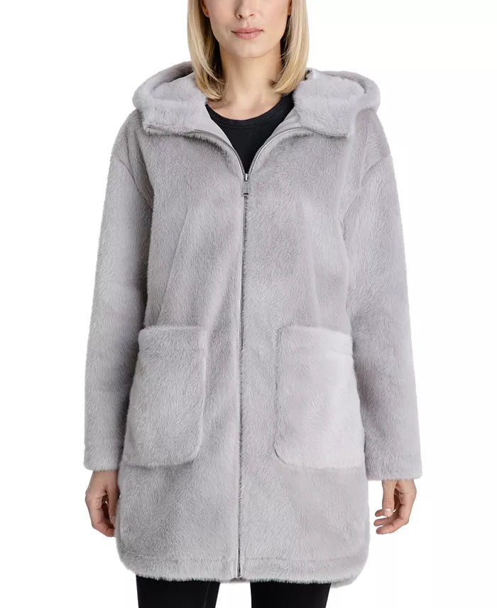 BCBGeneration Women's Hooded Faux-Fur Coat