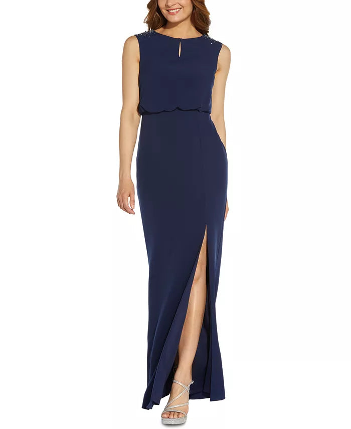 Adrianna Papell Embellished Blouson Gown