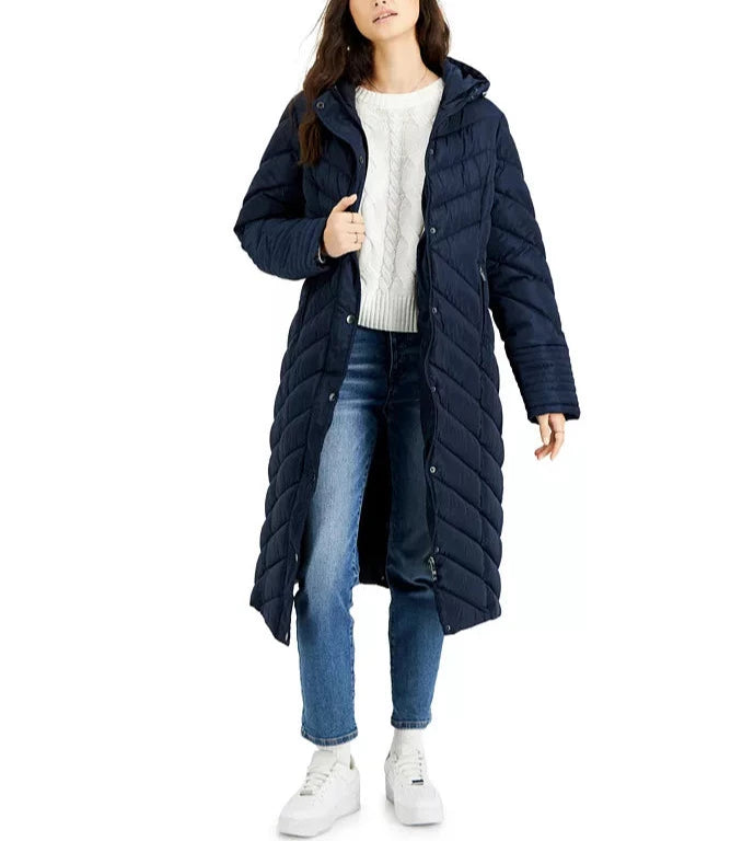 Steve Madden Juniors' Hooded Maxi Puffer Coat