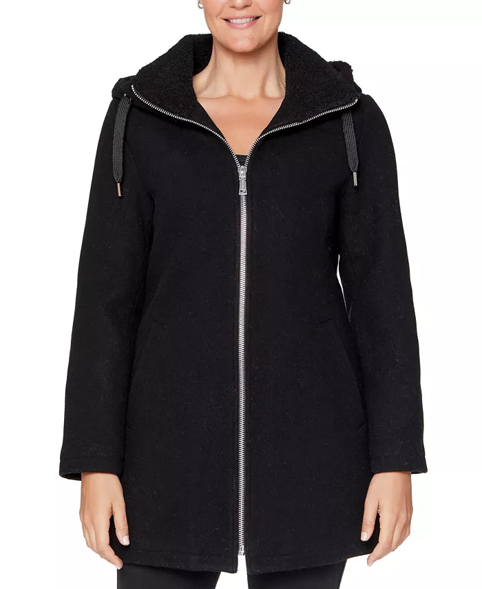 Vince Camuto Fleece-Lined Hooded Coat