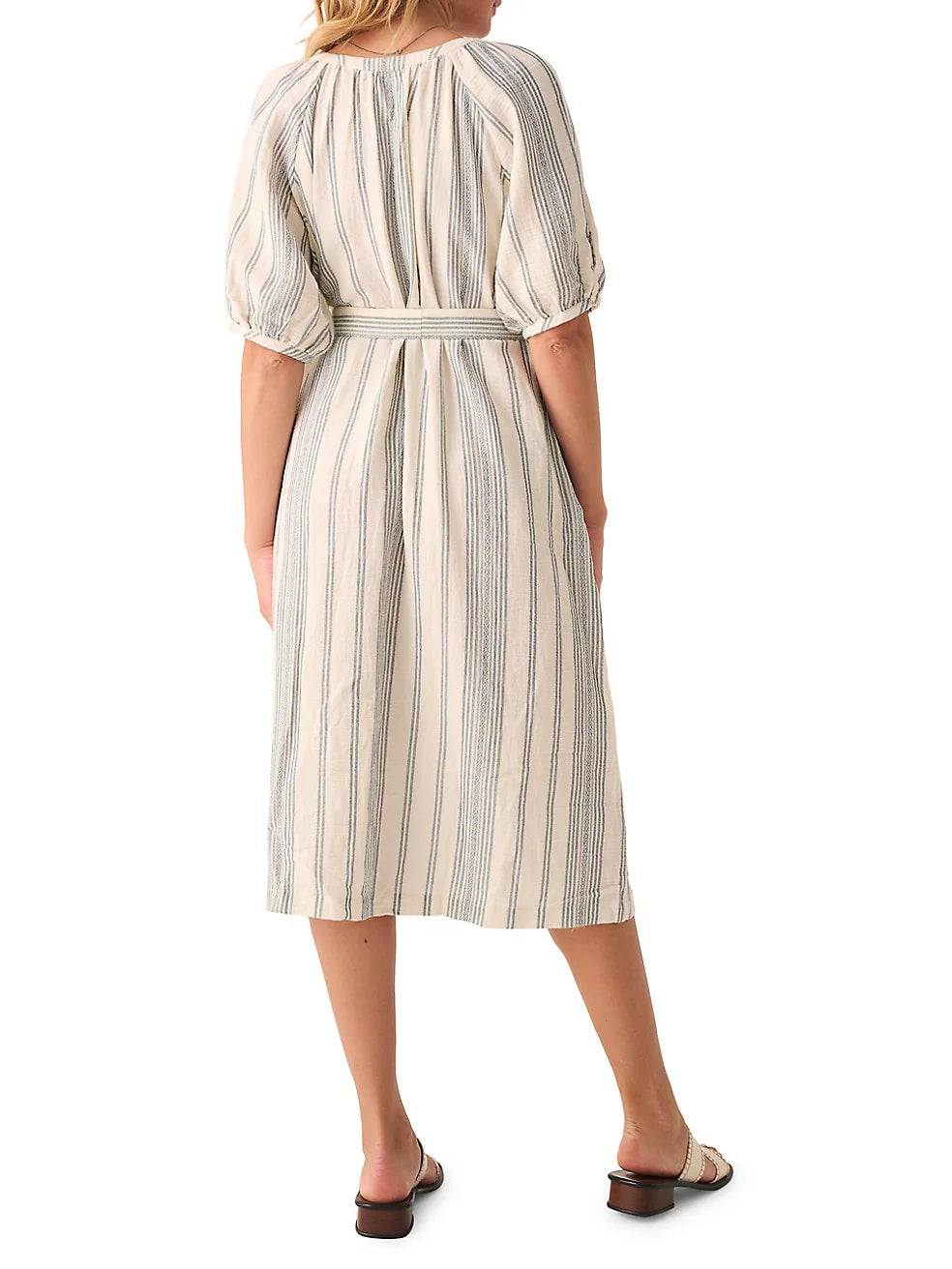 Faherty Dream Gauze Carmel Striped Dress