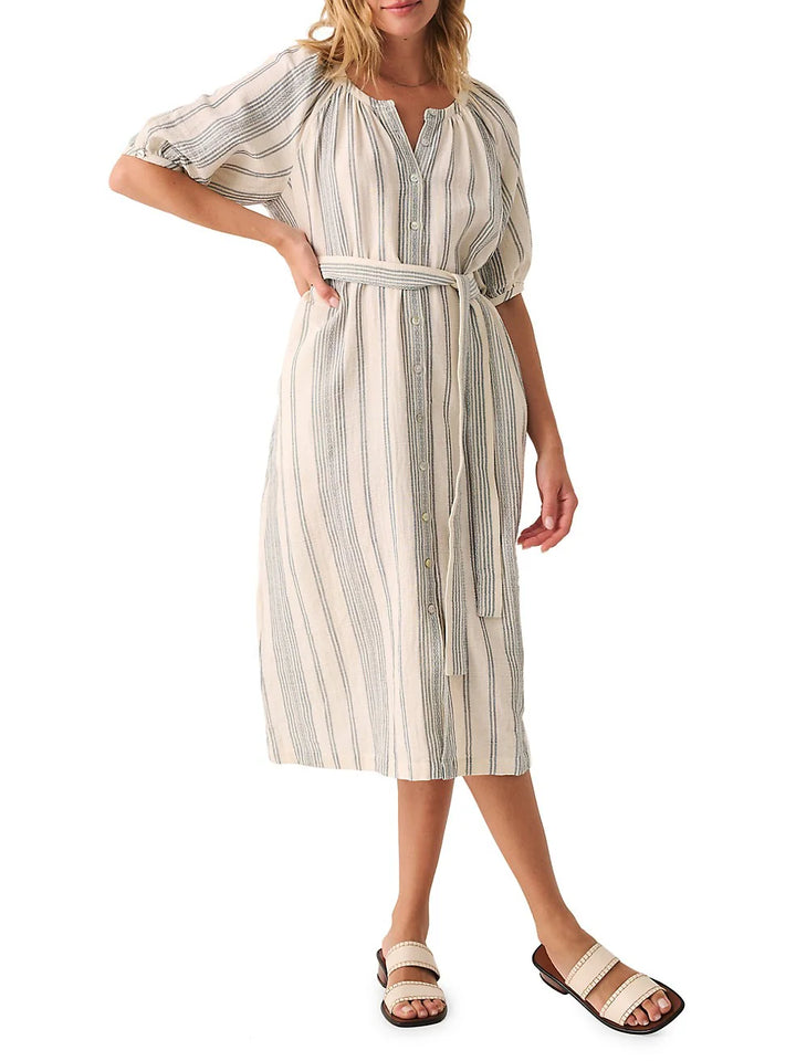 Faherty Dream Gauze Carmel Striped Dress