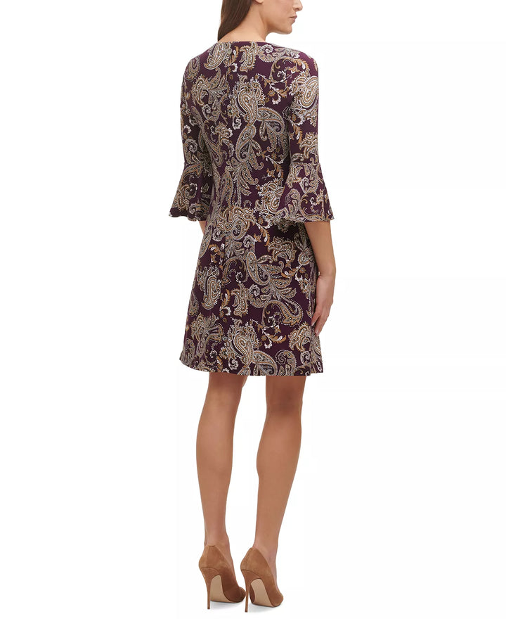 Tommy Hilfiger Bell-Sleeve Paisley Shift Dress