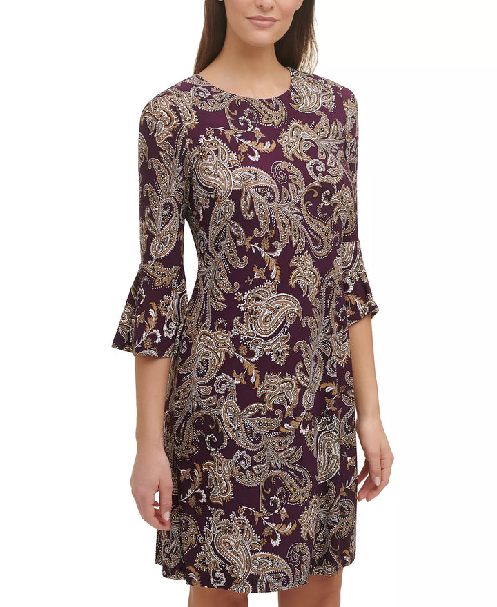 Tommy Hilfiger Bell-Sleeve Paisley Shift Dress