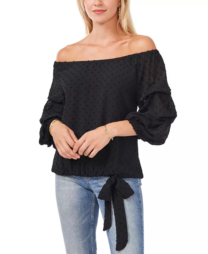 Vince Camuto Clip-Dot Off-The-Shoulder Top