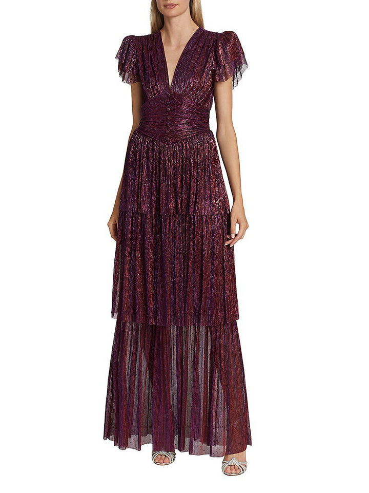 Sabina Musayev Sarah Tiered Sequined Dress