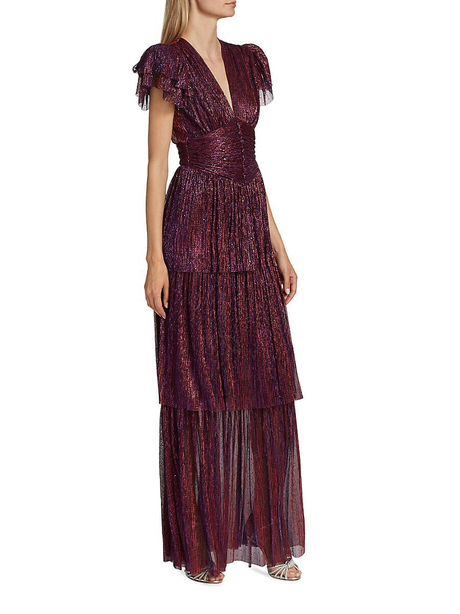 Sabina Musayev Sarah Tiered Sequined Dress