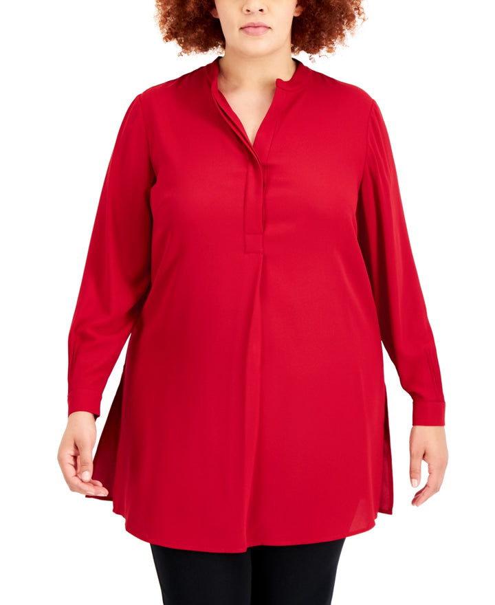 Anne Klein Plus Size Longer Length Nehru Tunic