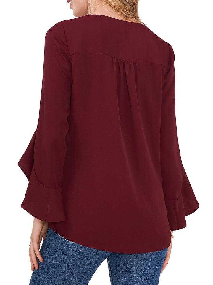 Vince Camuto V-neck Flutter Sleeve Blouse