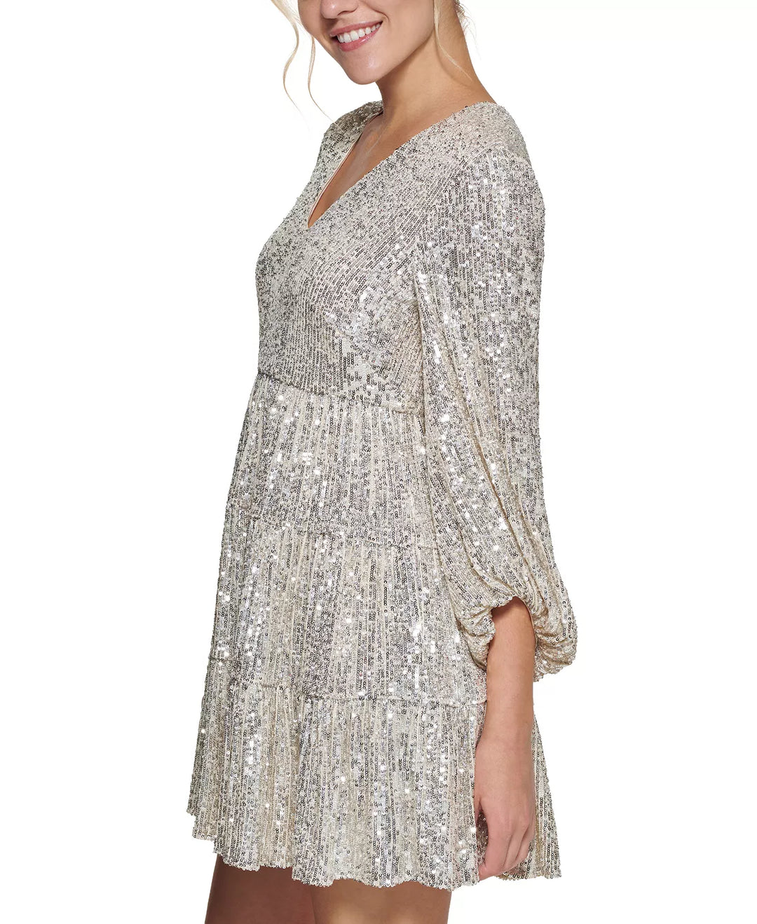 Eliza J Sequinned Tiered Fit & Flare Dress – DGFOutlet