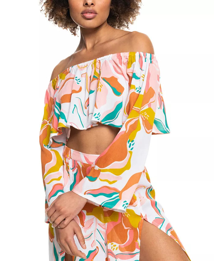Roxy Juniors' Your Worth Cropped Top Cover-Up