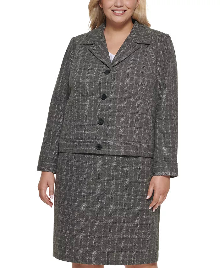 Calvin Klein Plus Size Plaid Blazer