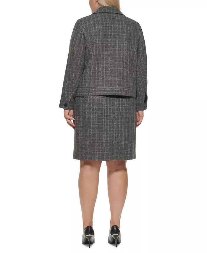 Calvin Klein Plus Size Plaid Blazer