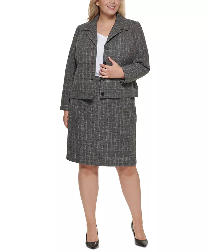 Calvin Klein Plus Size Plaid Blazer