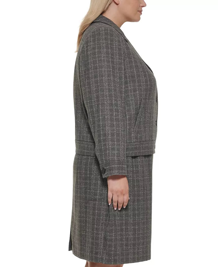 Calvin Klein Plus Size Plaid Blazer