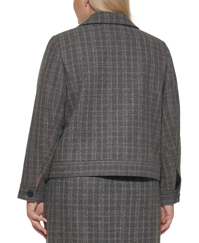 Calvin Klein Plus Size Plaid Blazer