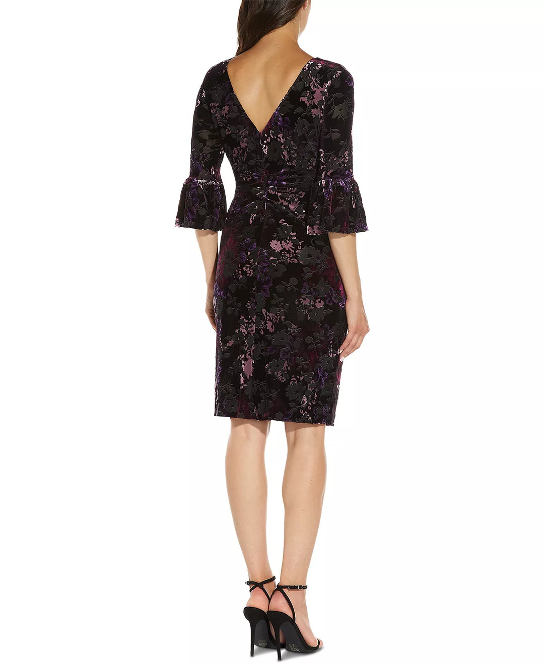Adrianna Papell Floral Velvet Sheath Dress