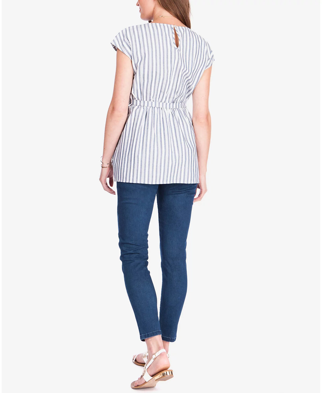 Seraphine Cotton Stripe Maternity Nursing Top
