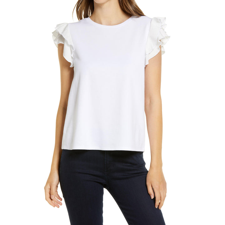 VINCE CAMUTO Tiered Ruffle Sleeve Tee