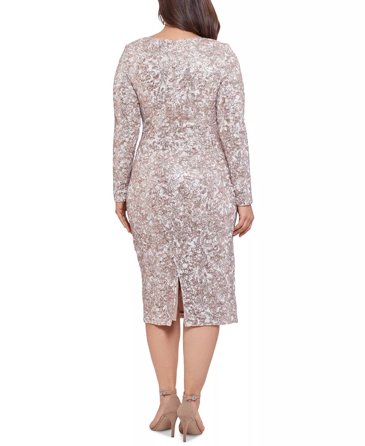 XSCAPE Plus Size Sequin Lace Dress