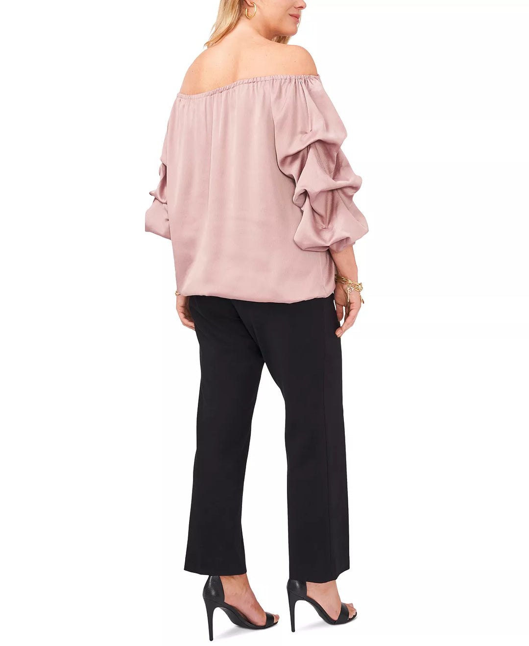 MSK Plus Size Puff-Sleeve Blouse