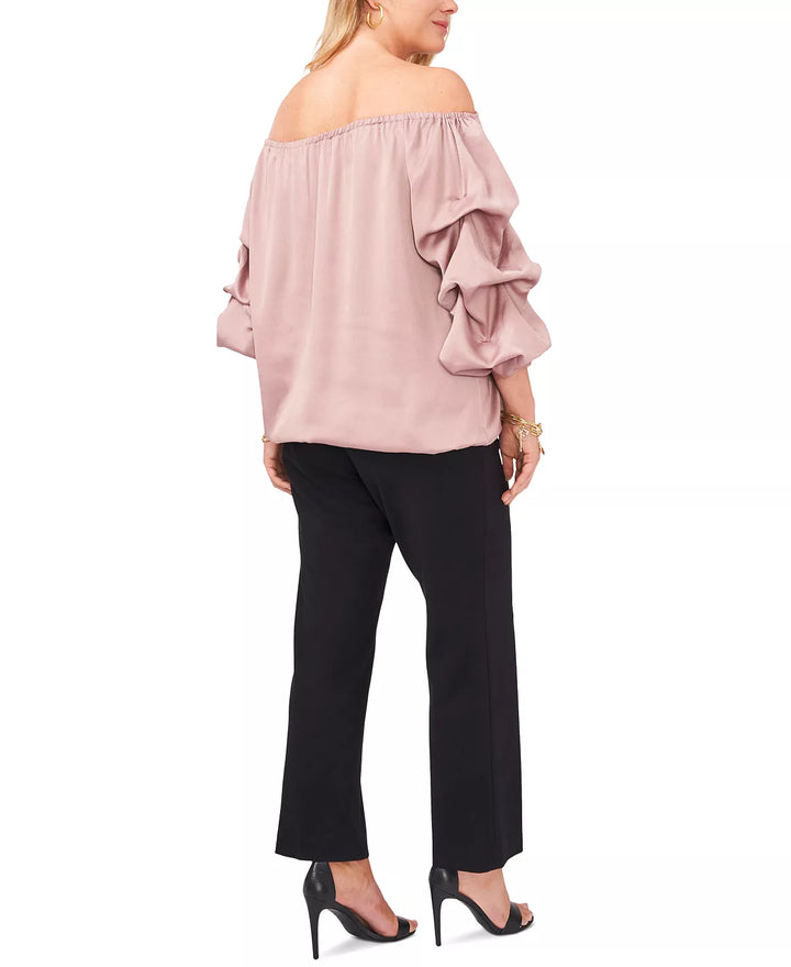 MSK Plus Size Puff-Sleeve Blouse