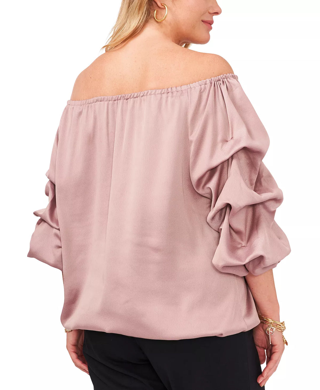 MSK Plus Size Puff-Sleeve Blouse
