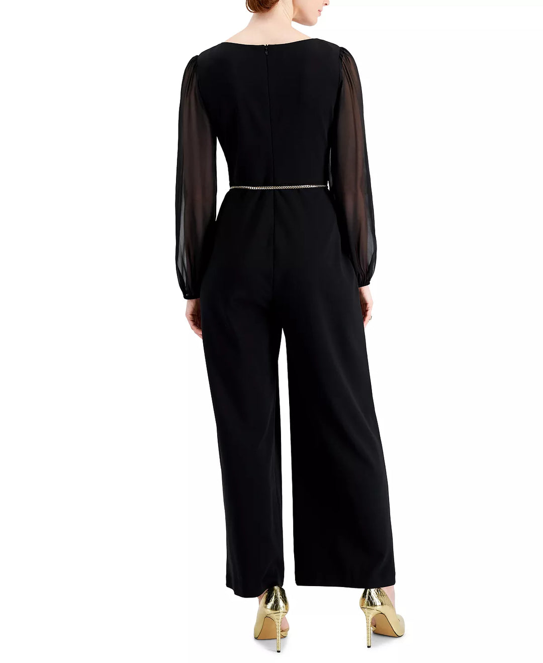 Connected Petite Chain Belt Jumpsuit