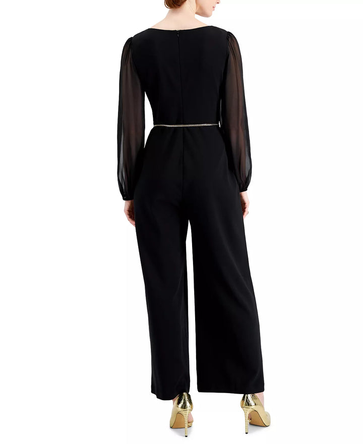 Connected Petite Chain Belt Jumpsuit