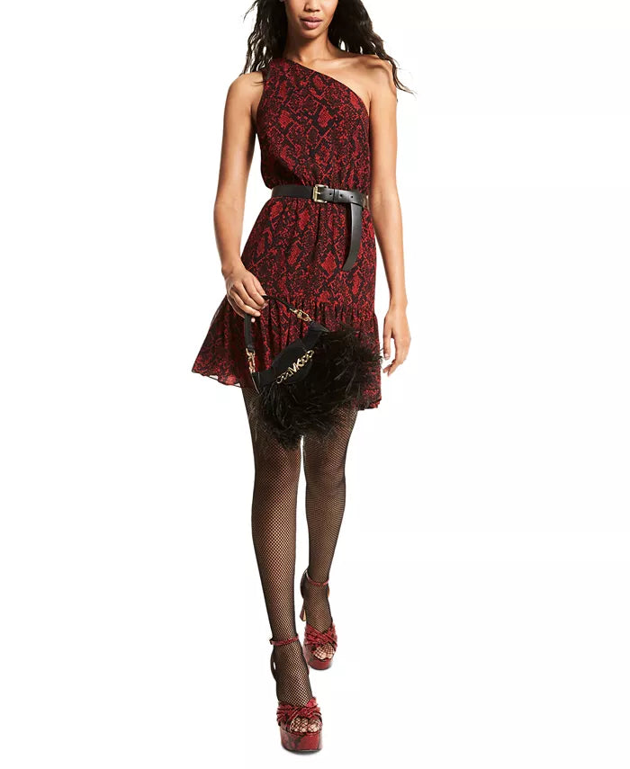 MICHAEL KORS Soft Python Print Mini Dress