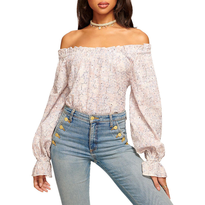 Ramy Brook Camila Eyelet Off-The-Shoulder Blouse