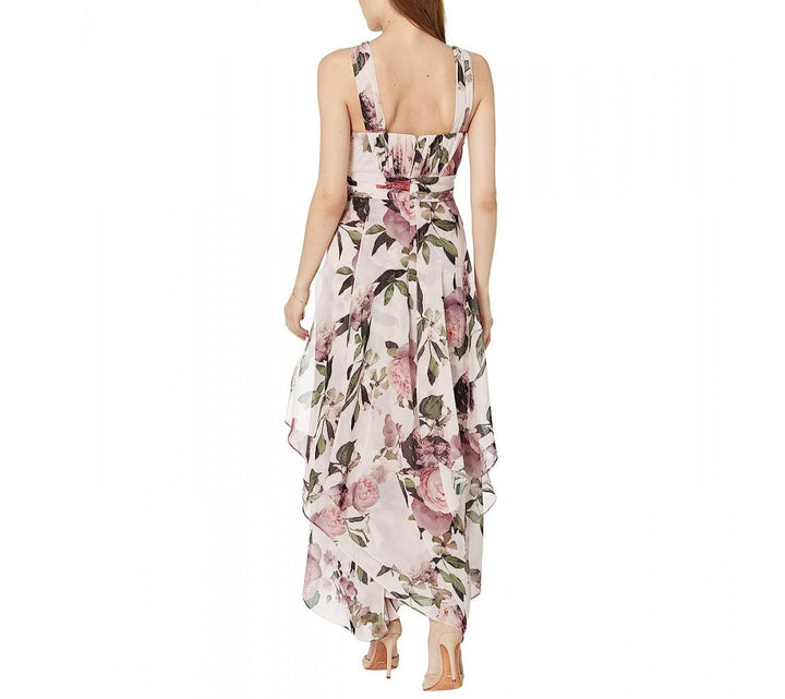 XSCAPE Floral-Print Chiffon Halter Gown