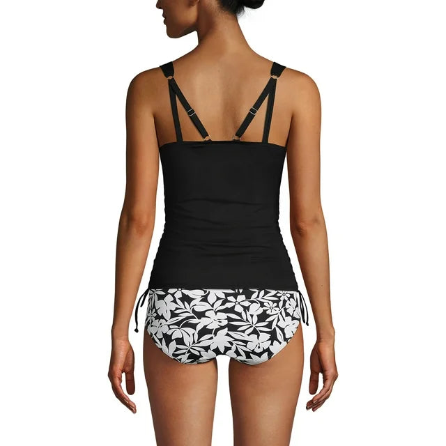 Lands' End Adjustable V-neck Underwire Tankini Top