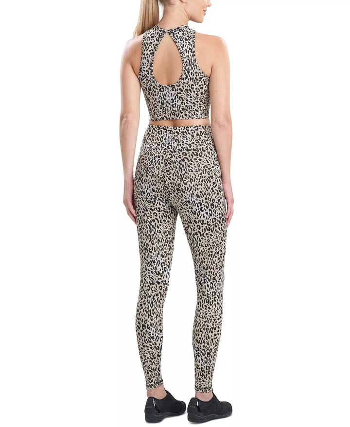 Josie Natori Getaway Animal-Print Cropped Top