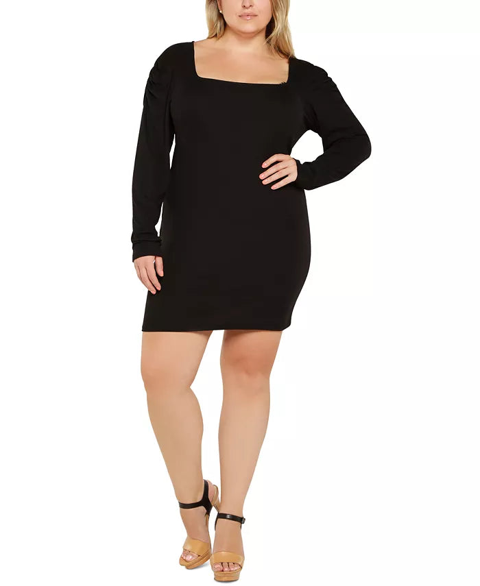 Ultra Flirt Ruched-Sleeve Bodycon Dress