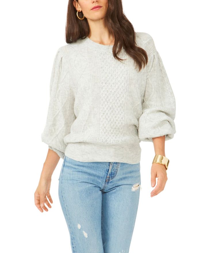 1.STATE Mixed Knit Crewneck Sweater