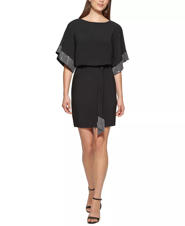 Jessica Howard Petite Embellished Blouson Tie-Waist Dress